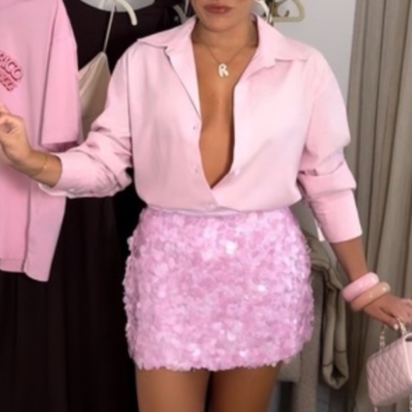 Zara Pink Sequin Mini Skirt - Picture 12 of 16